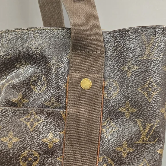 Vintage 1980s Louis Vuitton Brown Monogram Shoulder Bag. Name On Strap Detail.